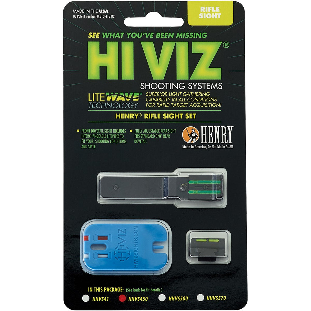 HIVIZ® LITEWAVE® Henry Adjustable Rifle Sight Set HHVS450 (H004, H003T, H001T Series)
