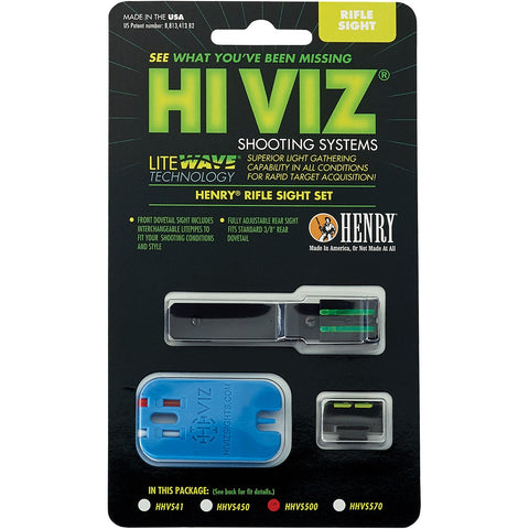 HIVIZ® LITEWAVE® Henry Adjustable Rifle Sight Set HHVS500 (H010CC,H001TM,H001TV,H003TM,H004M, H004V,H006C,H012,H010B)