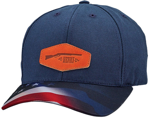 Henry Leather Flag Patch Cap